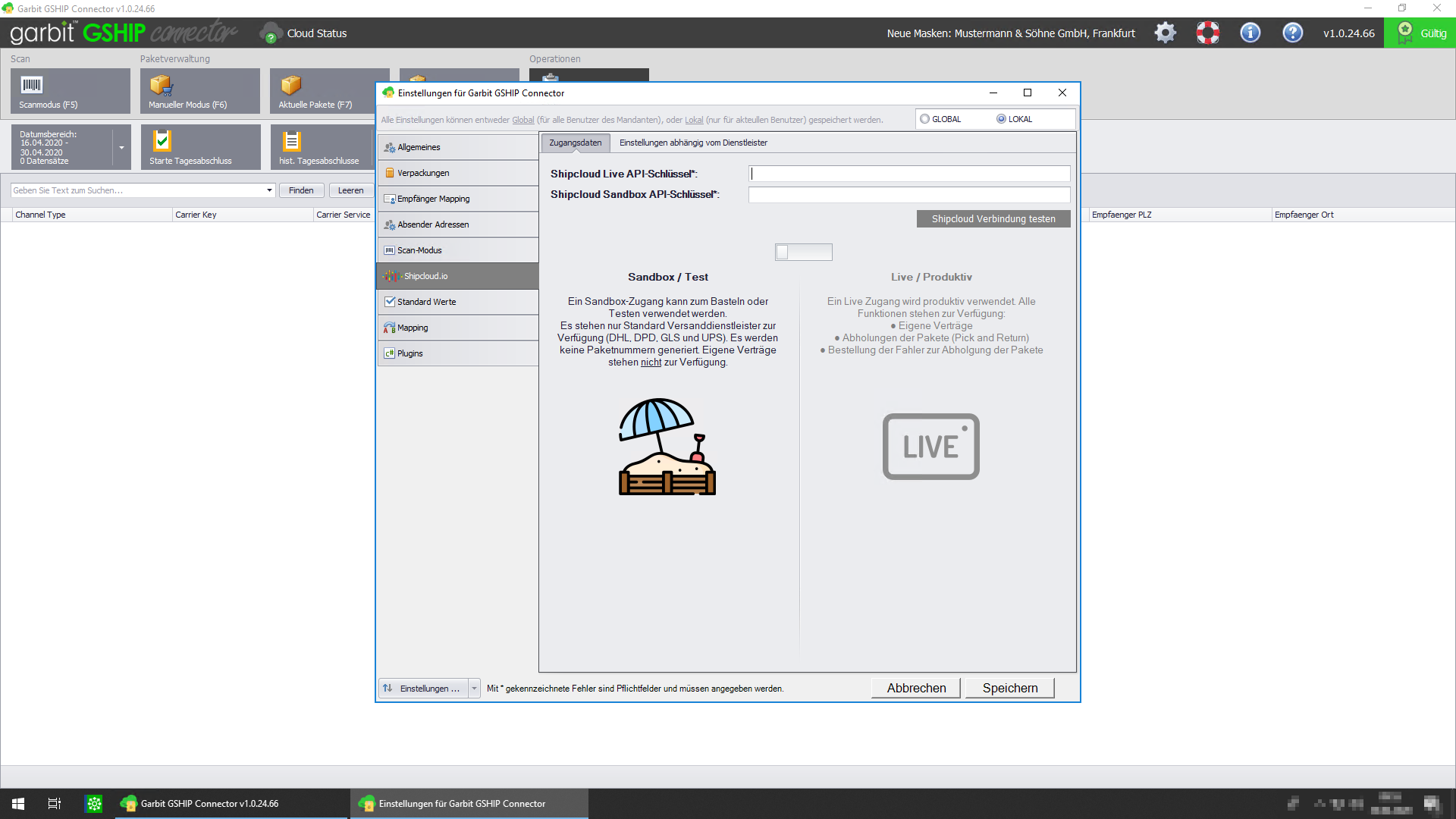 Garbit Shipcloud Connector 