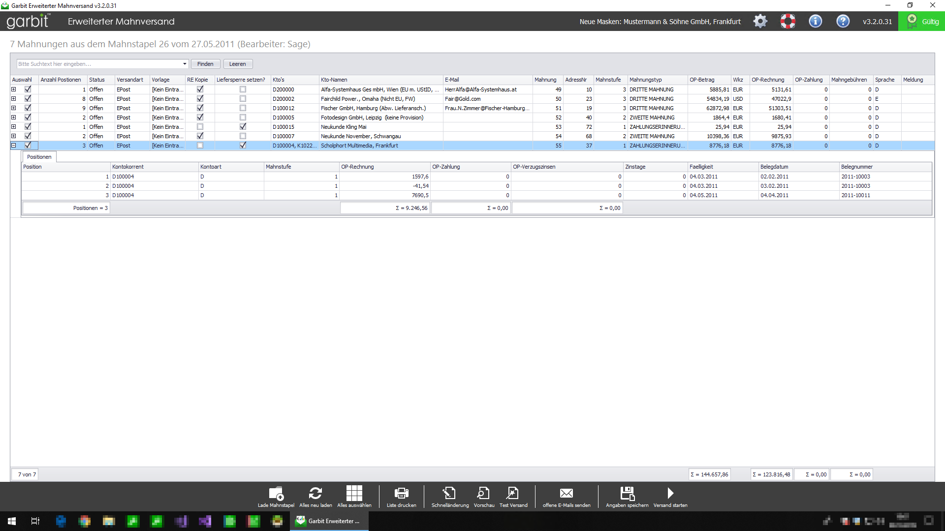 Garbit Erweiterter Mahnversand