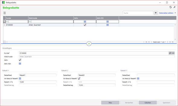 Kundenindividuelle Belegrabatte