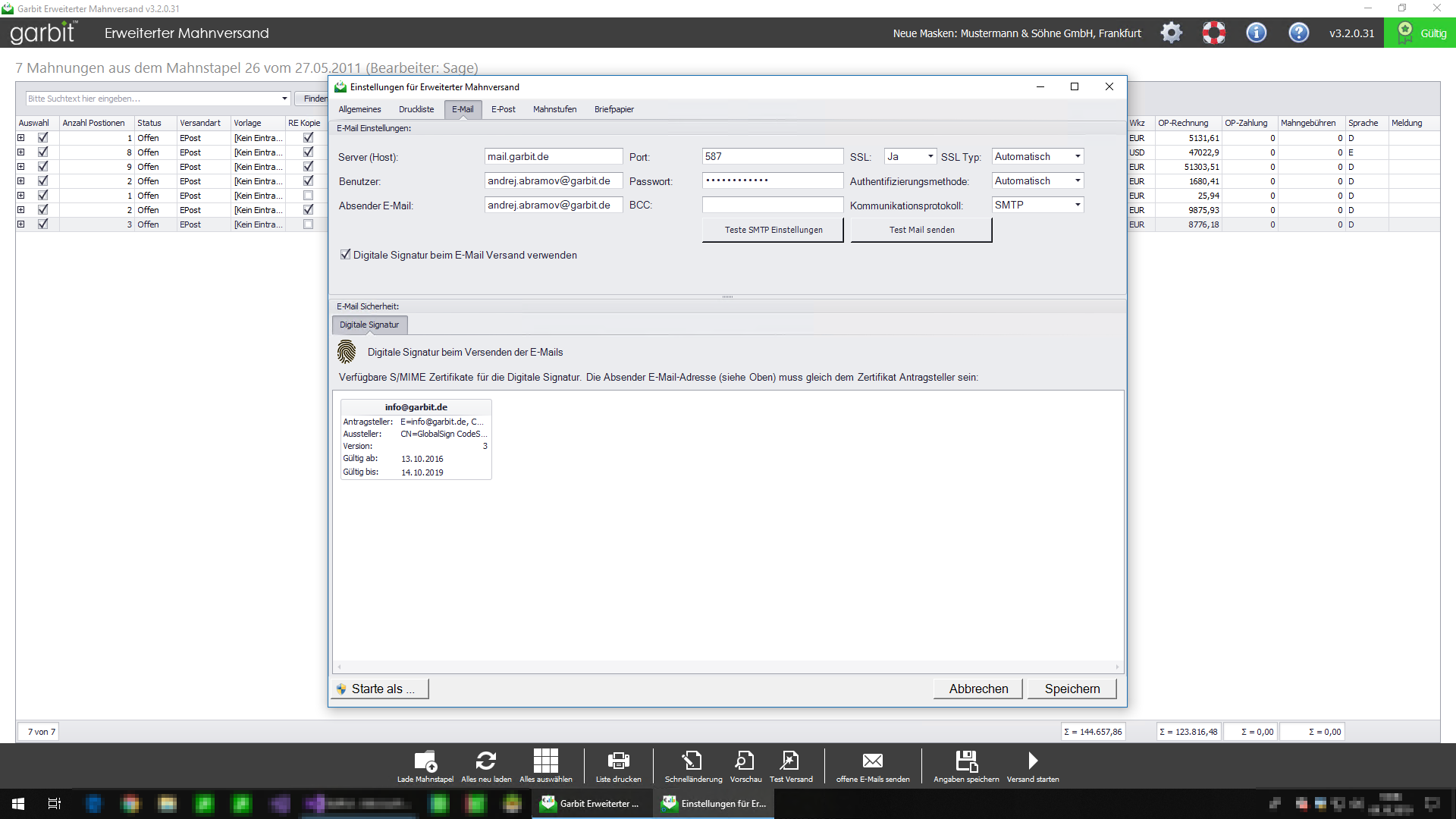 Garbit Erweiterter Mahnversand