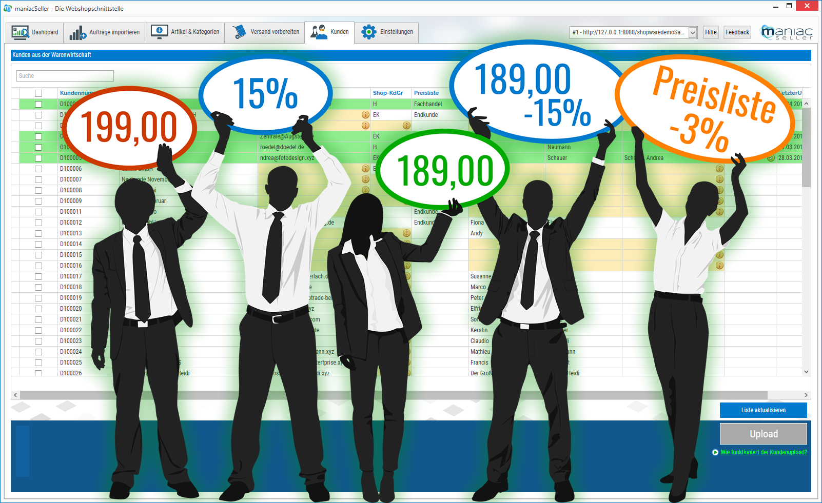 Kundenpreise & Rabatte für Shopware-Schnittstelle