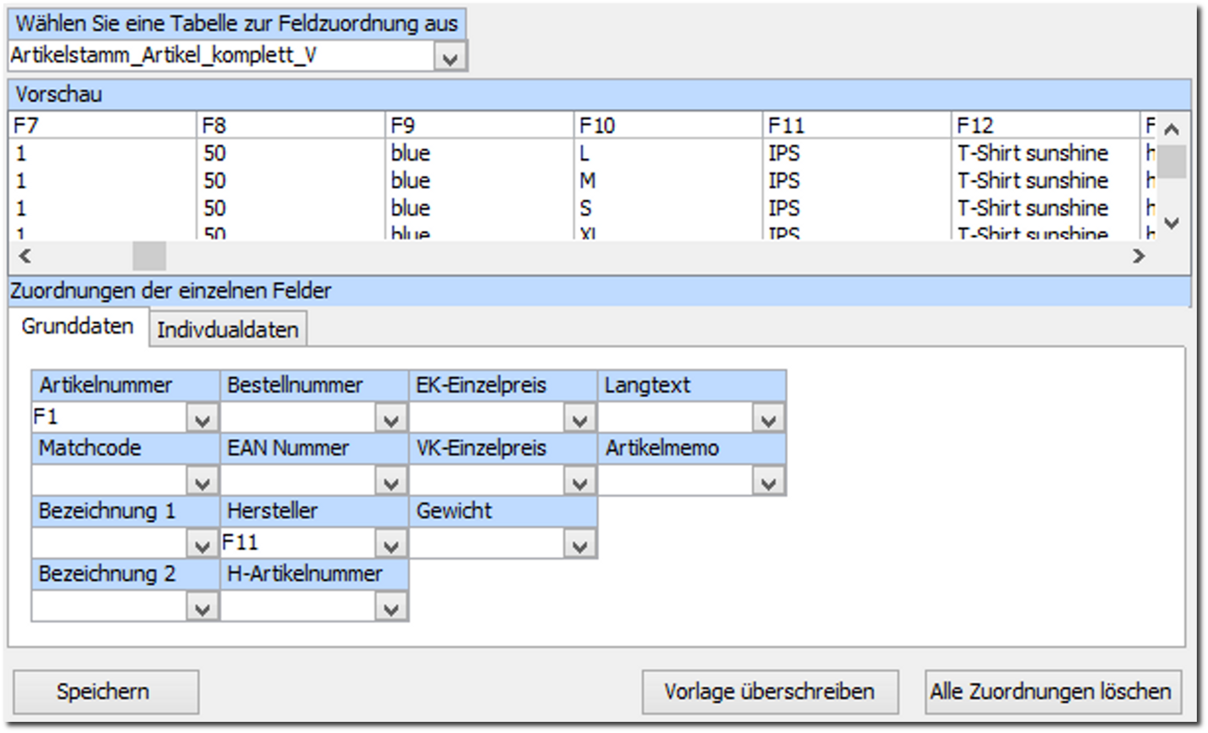 Artikelimport-Modul