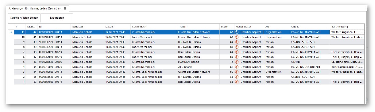 Sage HR Sanktionslistenprüfung 