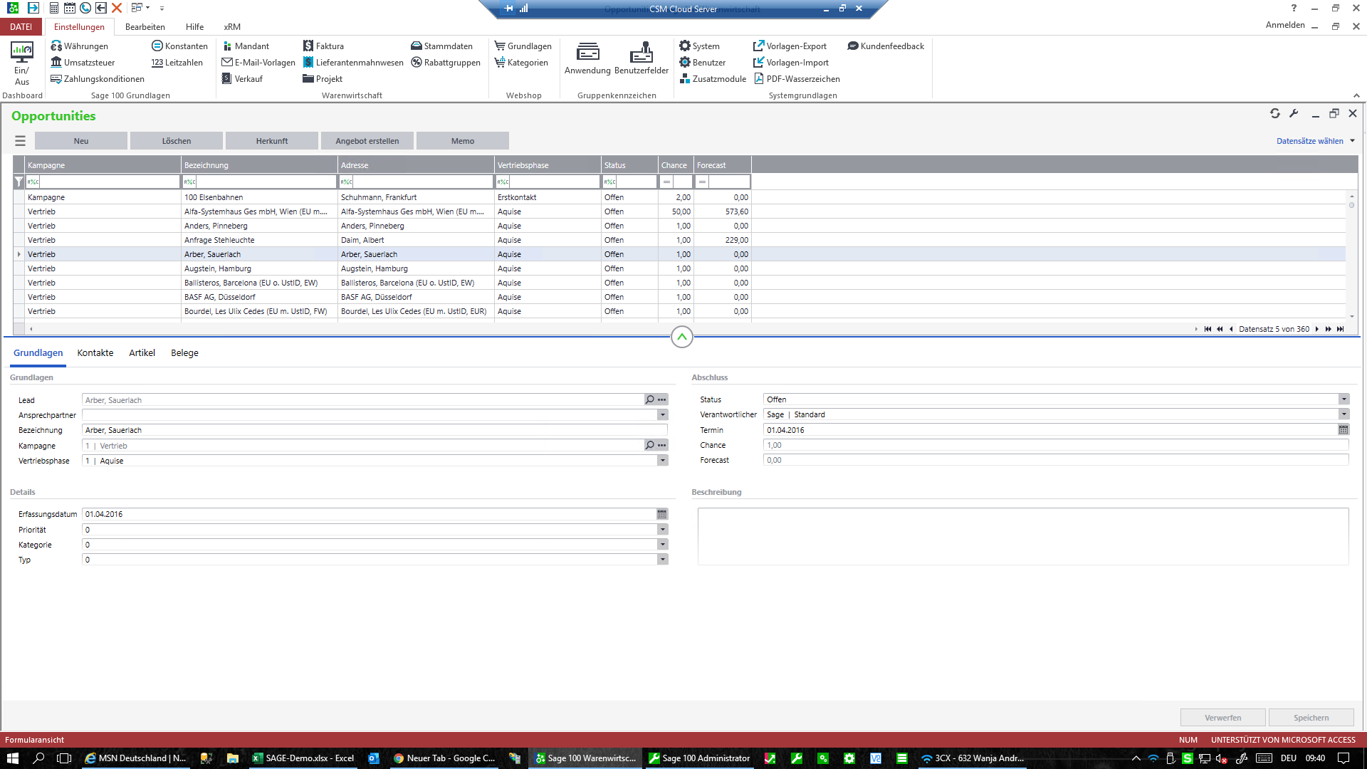 Sage 100 / 100cloud xRM: Variante 2