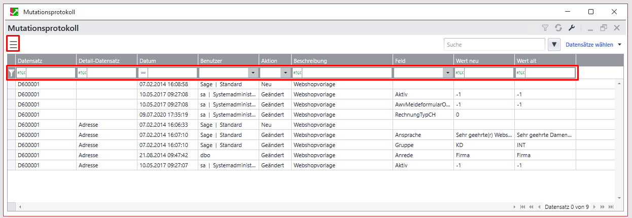 Logbuch/Mutationsprotokoll